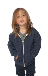 Royal Apparel 25060 Toddler Triblend Fleece Zip Hoodie - Tri Denim Navy