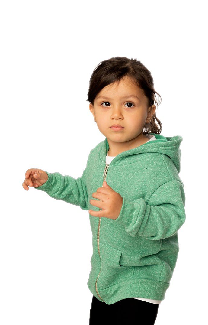 Royal Apparel 25060 Toddler Triblend Fleece Zip Hoodie - Tri Kelly