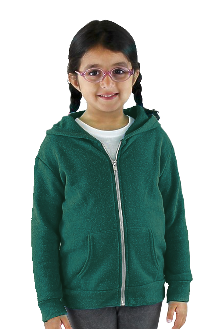 Royal Apparel 25060 Toddler Triblend Fleece Zip Hoodie - Tri Pine