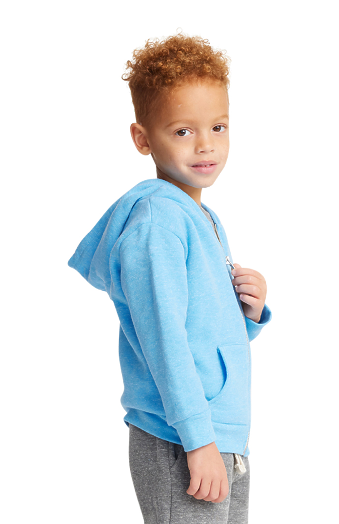 Royal Apparel 25060 Toddler Triblend Fleece Zip Hoodie - Tri Pool