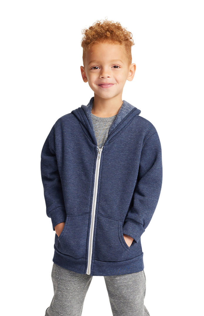 Royal Apparel 25060 Toddler Triblend Fleece Zip Hoodie - Tri True Navy