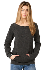 Royal Apparel 25120 Women's Triblend Fleece Raglan w/Pouch Pocket - Tri Onyx