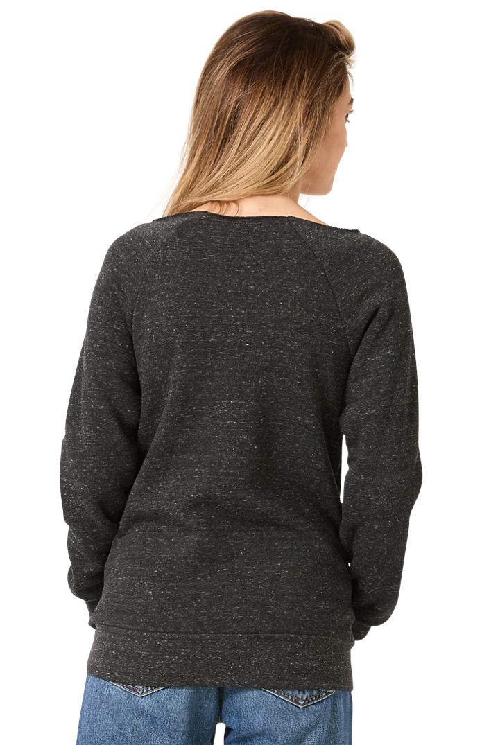 Royal Apparel 25120 Women's Triblend Fleece Raglan w/Pouch Pocket - Tri Onyx
