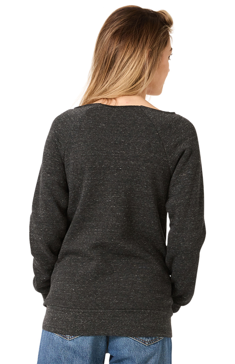 Royal Apparel 25120 Women's Triblend Fleece Raglan w/Pouch Pocket - Tri Onyx