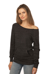 Royal Apparel 25120 Women's Triblend Fleece Raglan w/Pouch Pocket - Tri Onyx