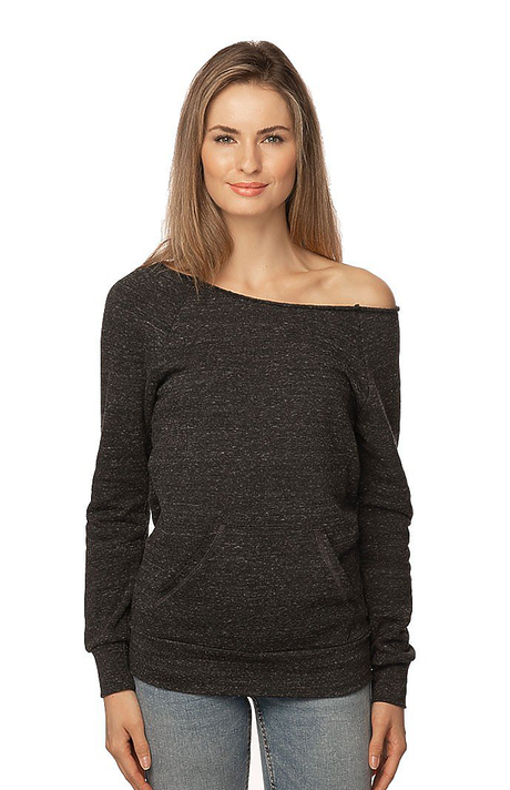 Royal Apparel 25120 Women's Triblend Fleece Raglan w/Pouch Pocket - Tri Onyx