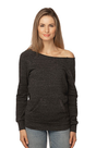 Royal Apparel 25120 Women's Triblend Fleece Raglan w/Pouch Pocket - Tri Onyx