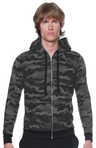 Royal Apparel 25150VCM Unisex Triblend Full Zip Camo Hoody - Vintage Grey Camo
