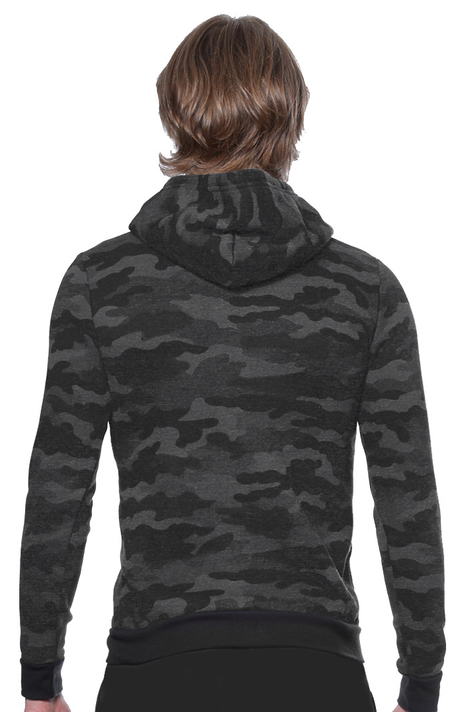 Royal Apparel 25150VCM Unisex Triblend Full Zip Camo Hoody - Vintage Grey Camo