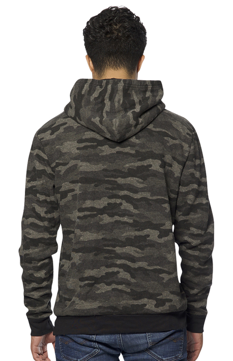 Royal Apparel 25155VCM Unisex Triblend Pullover Camo Hoody - Vintage Grey Camo