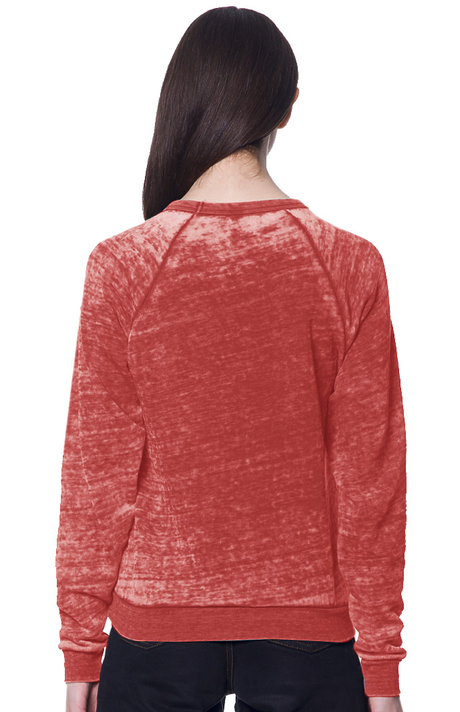 Royal Apparel 25159BO Unisex Burnout Triblend Raglan Crew Sweatshirt - Tri Red