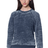 Royal Apparel 25159BO Unisex Burnout Triblend Raglan Crew Sweatshirt - Tri True Navy