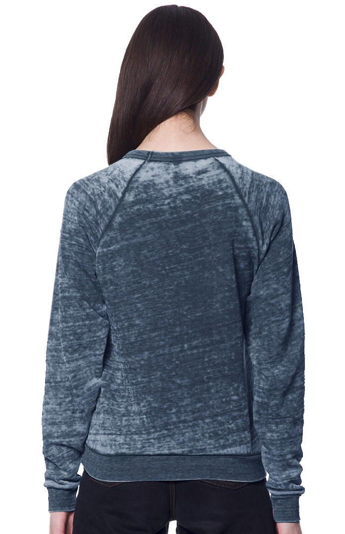 Royal Apparel 25159BO Unisex Burnout Triblend Raglan Crew Sweatshirt - Tri True Navy