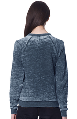 Royal Apparel 25159BO Unisex Burnout Triblend Raglan Crew Sweatshirt - Tri True Navy