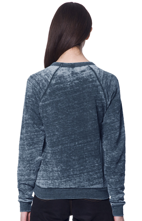 Royal Apparel 25159BO Unisex Burnout Triblend Raglan Crew Sweatshirt - Tri True Navy