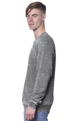 Royal Apparel 25159BO Unisex Burnout Triblend Raglan Crew Sweatshirt - Tri Army