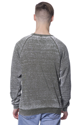 Royal Apparel 25159BO Unisex Burnout Triblend Raglan Crew Sweatshirt - Tri Army