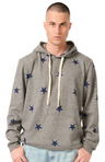 Royal Apparel 25555VST Unisex Triblend Pullover Star Hoody - Vntg Gry Star Navy