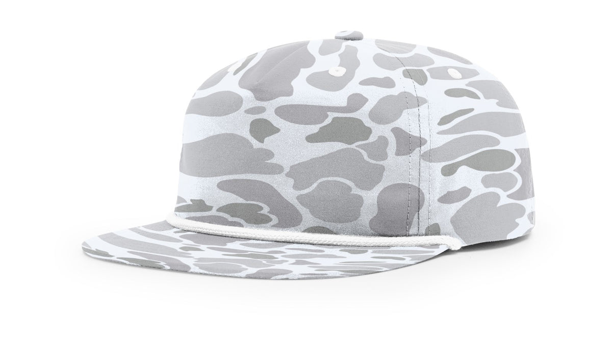 Richardson PRINTED Umpqua Snapback Cap - Richardson 256P Richardson Blizzard Duck Camo w/ White Rope Adjustable