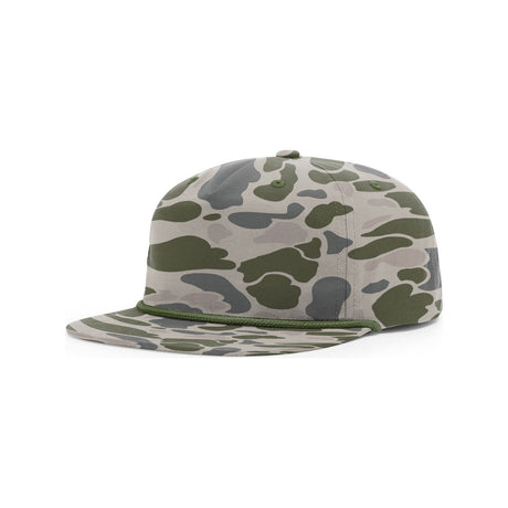 Richardson PRINTED Umpqua Snapback Cap - Richardson 256P Richardson Marsh Duck Camo w/ Army Olive Rope Adjustable