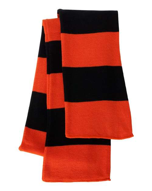 Sportsman Rugby-Striped Knit Scarf - Sportsman SP02 Sportsman Orange/ Black One Size