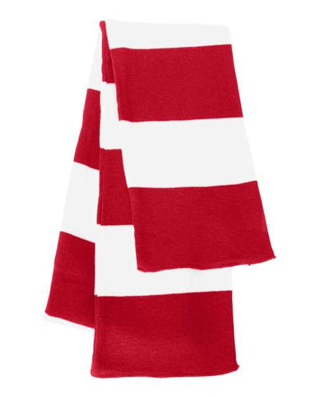 Sportsman Rugby-Striped Knit Scarf - Sportsman SP02 Sportsman Red/ White One Size