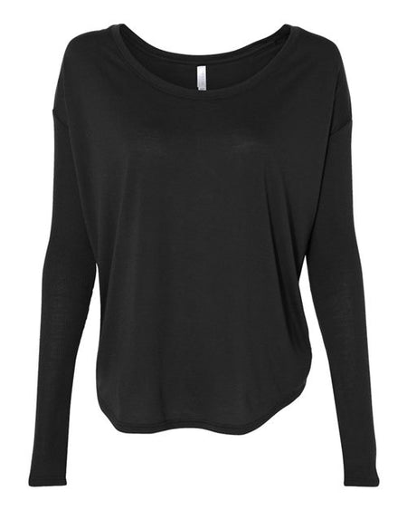 BELLA + CANVAS Women’s Flowy 2x1 Ribbed Long Sleeve Tee - BELLA + CANVAS 8852 BELLA + CANVAS