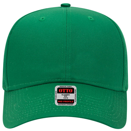 OTTO CAP 6 Panel Mid Profile Baseball Cap OTTO 27-079 Otto Cap 005 - Kelly OSFM - Adult