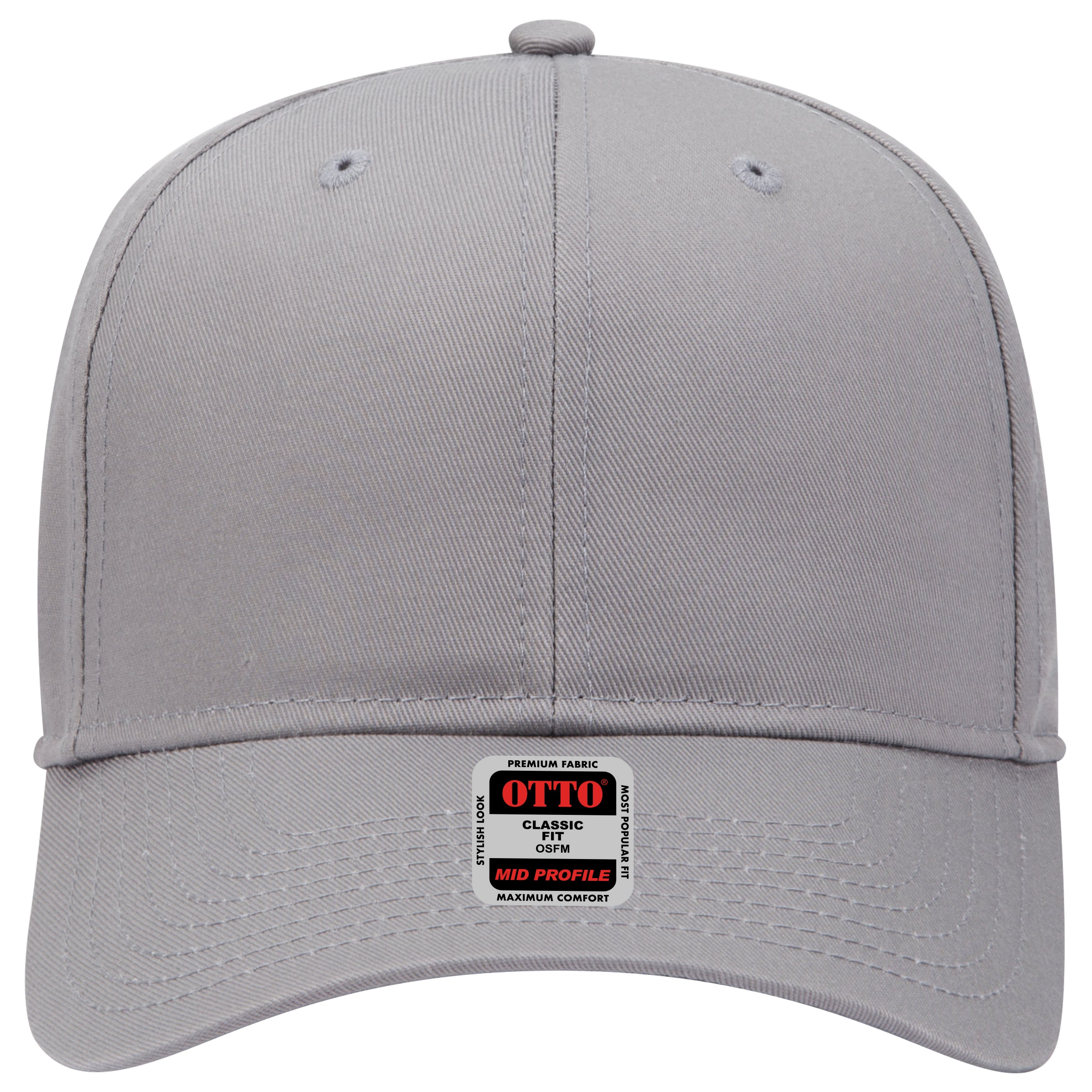 OTTO CAP 6 Panel Mid Profile Baseball Cap OTTO 27-079 Otto Cap 014 - Gray OSFM - Adult