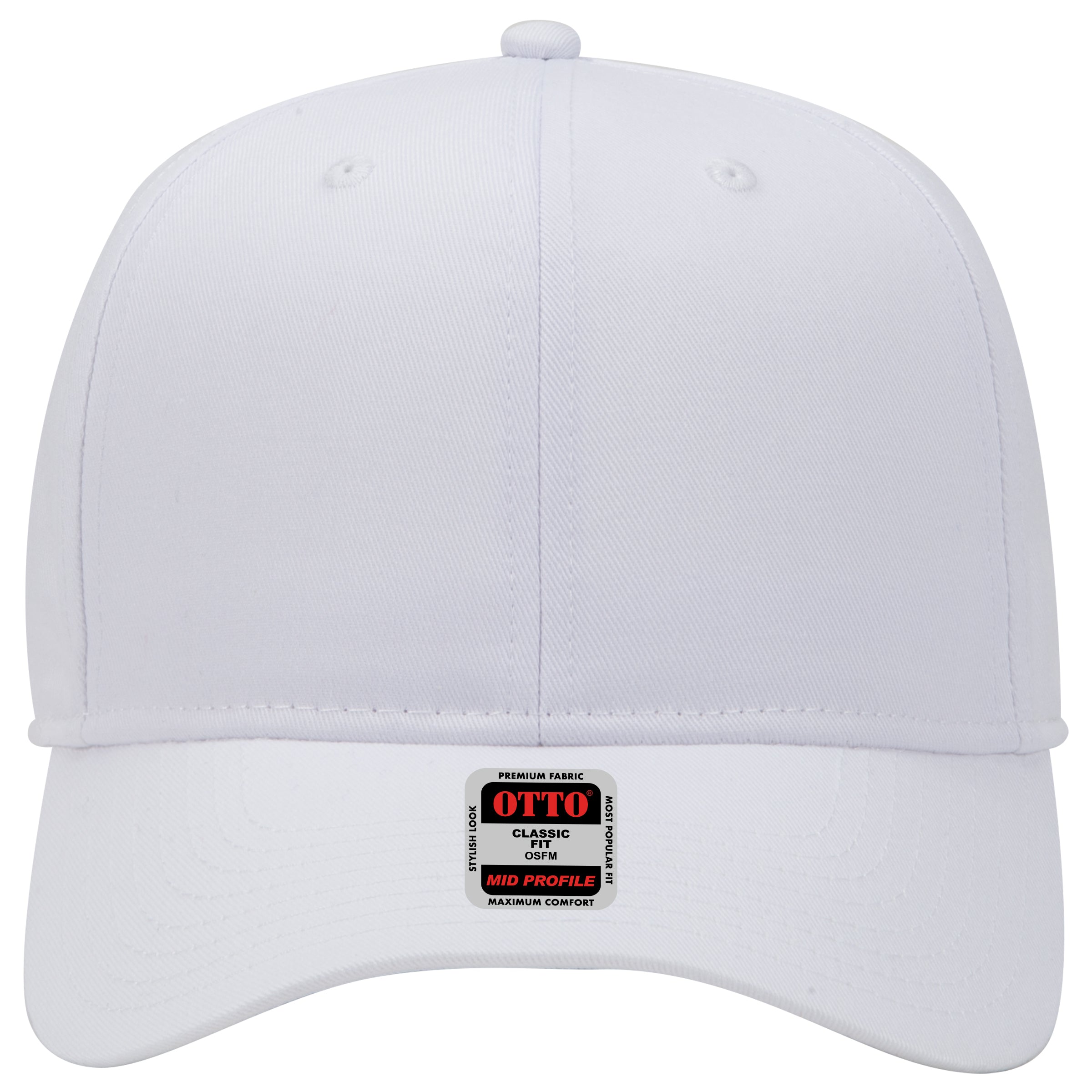 OTTO CAP 6 Panel Mid Profile Baseball Cap OTTO 27-079 Otto Cap 016 - White OSFM - Adult