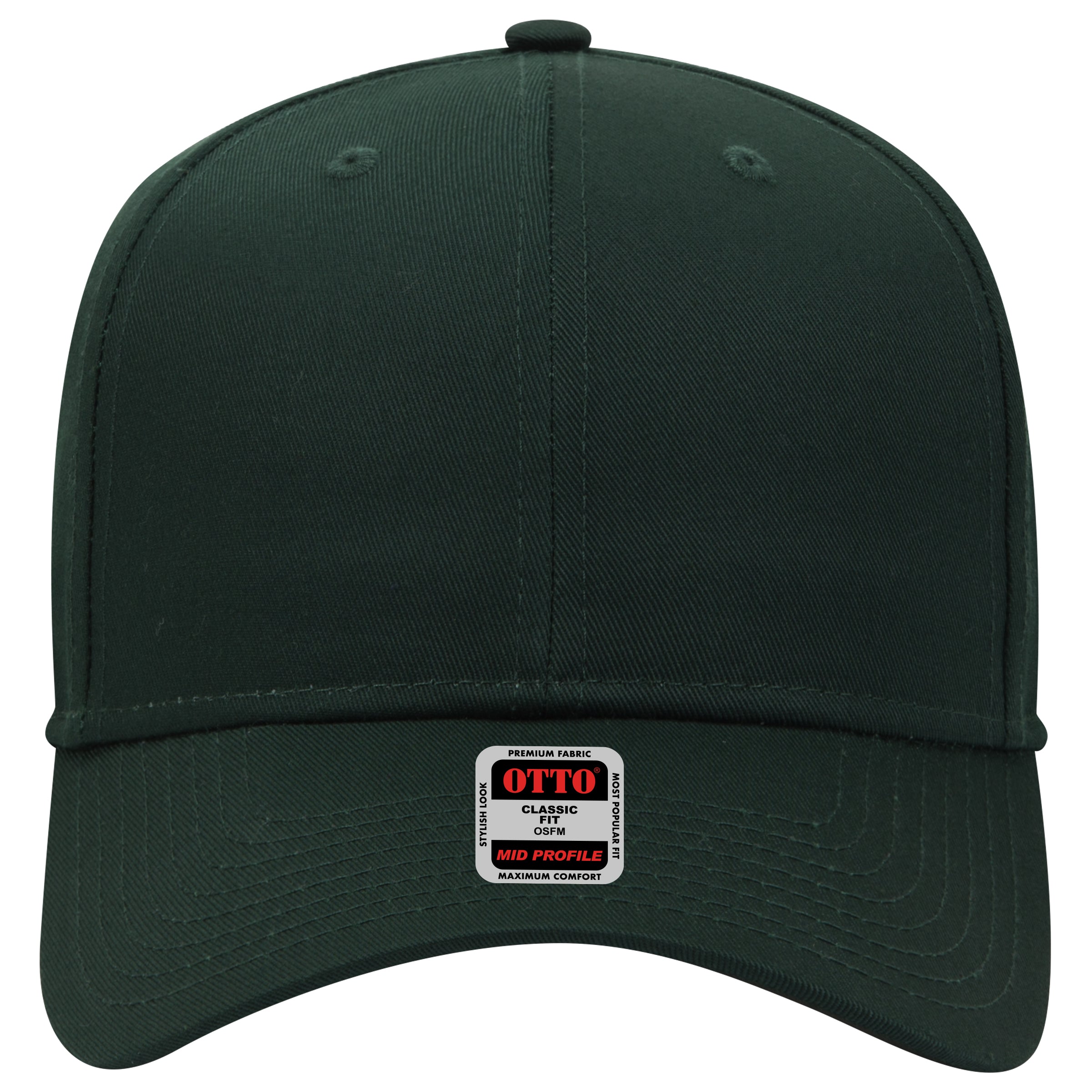 OTTO CAP 6 Panel Mid Profile Baseball Cap OTTO 27-079 Otto Cap 017 - Dk. Green OSFM - Adult