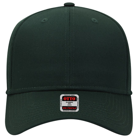 OTTO CAP 6 Panel Mid Profile Baseball Cap OTTO 27-079 Otto Cap 017 - Dk. Green OSFM - Adult