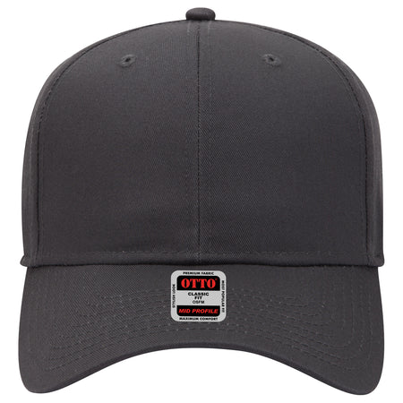 OTTO CAP 6 Panel Mid Profile Baseball Cap OTTO 27-079 Otto Cap 025 - Char. Gray OSFM - Adult