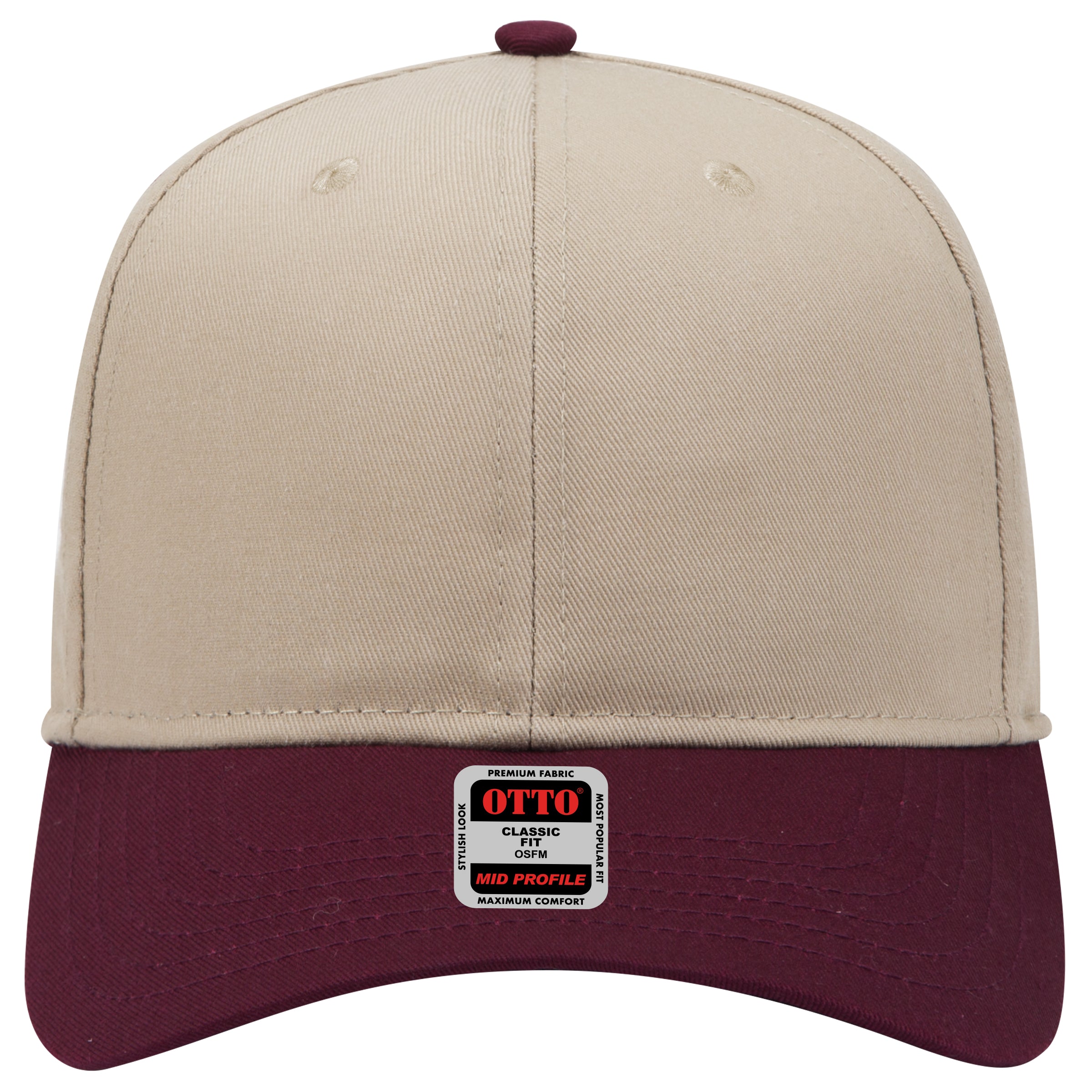 OTTO CAP 6 Panel Mid Profile Baseball Cap OTTO 27-079 Otto Cap 1032 - Marn/Kha OSFM - Adult