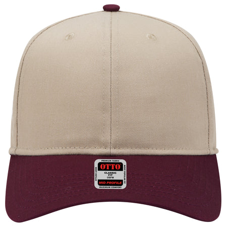 OTTO CAP 6 Panel Mid Profile Baseball Cap OTTO 27-079 Otto Cap 1032 - Marn/Kha OSFM - Adult