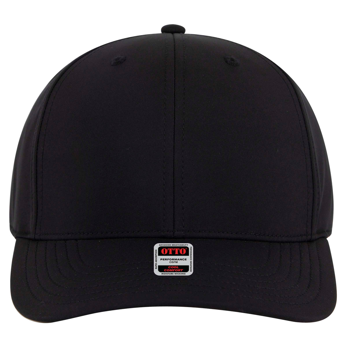 OTTO CAP 6 Panel Mid Profile Baseball Cap OTTO 27-1 Otto Cap 003B - Black OSFM - Adult