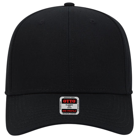 OTTO CAP 6 Panel Mid Profile Baseball Cap OTTO 27-1235 Otto Cap 003 - Black OSFM - Adult