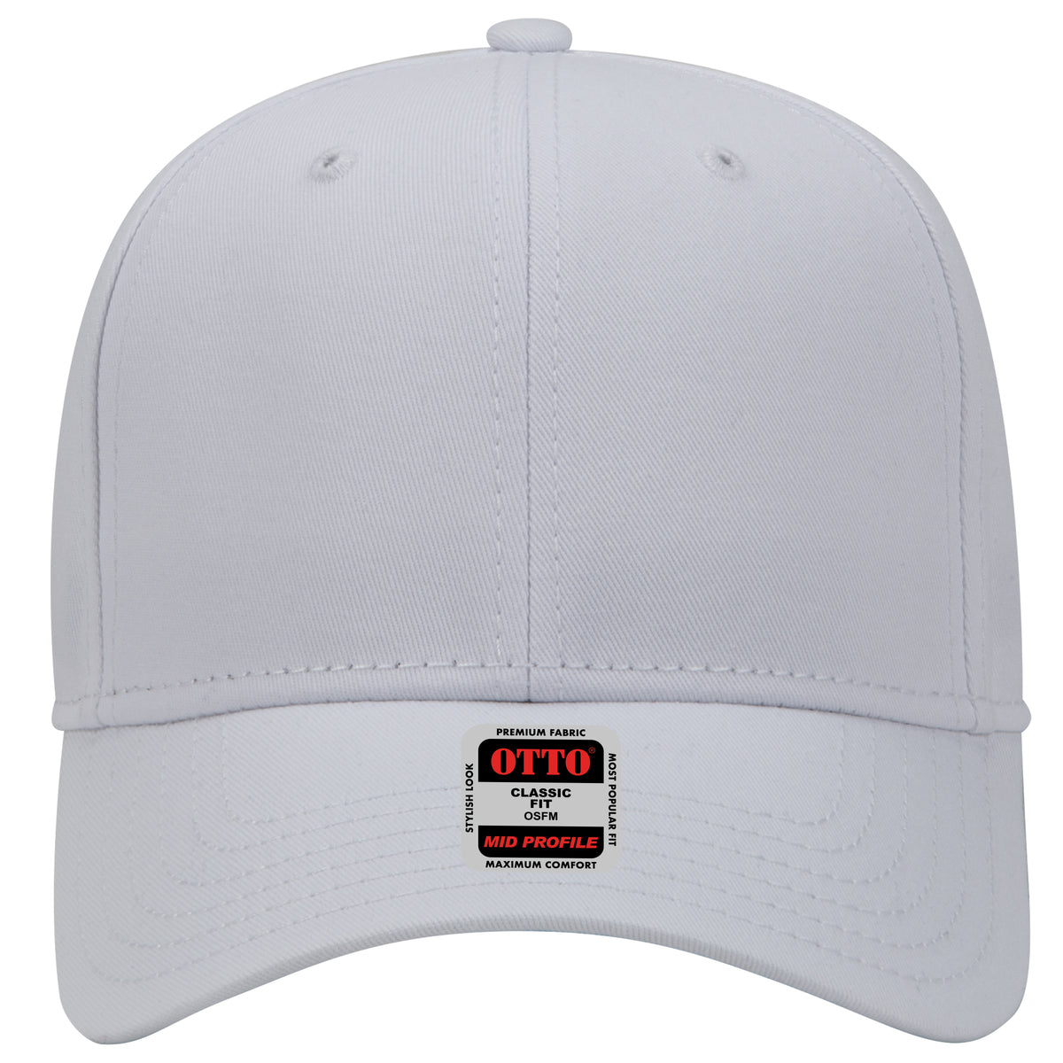 OTTO CAP 6 Panel Mid Profile Baseball Cap OTTO 27-1235 Otto Cap 016 - White OSFM - Adult