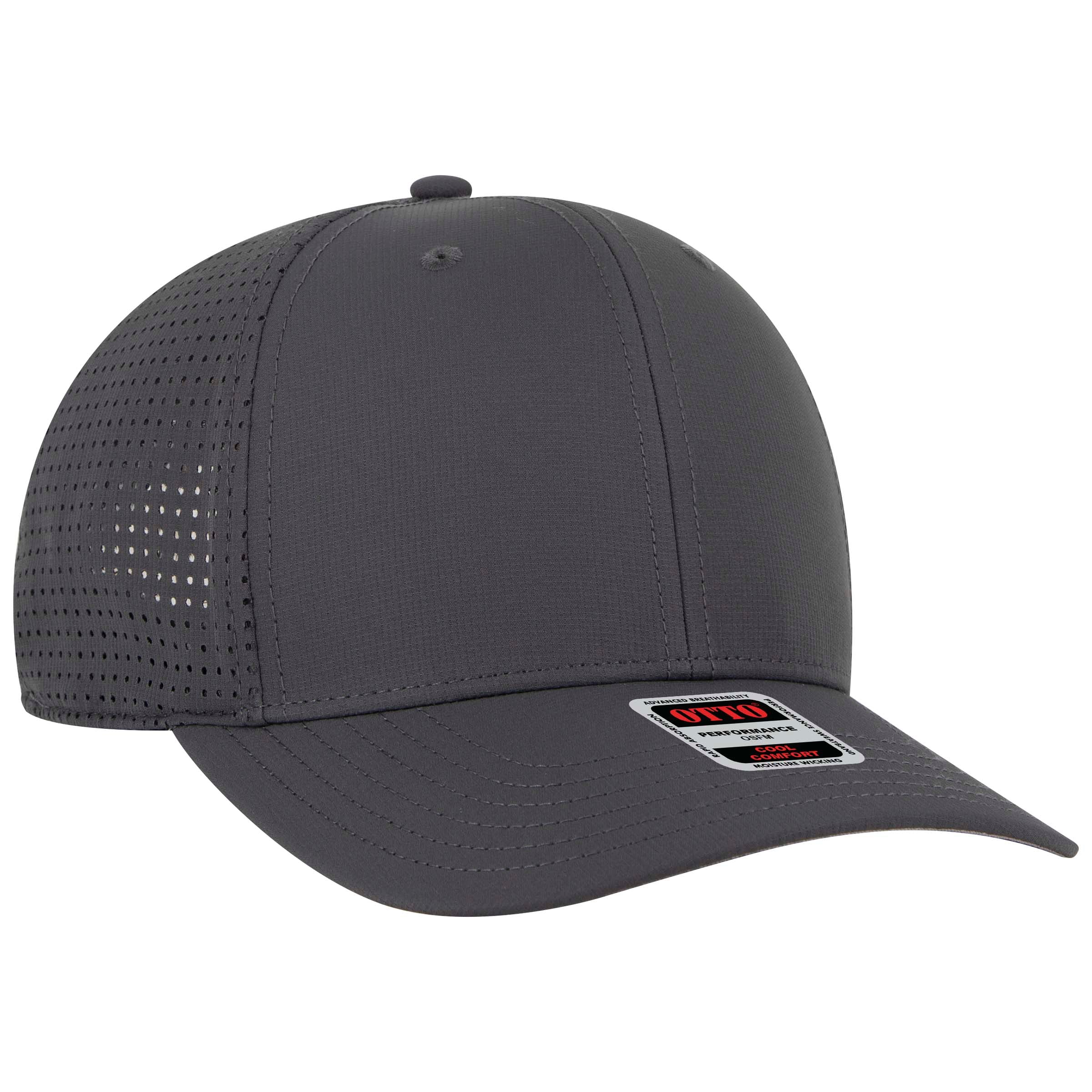 OTTO CAP 6 Panel Mid Profile Style Baseball Cap OTTO 27-2 Otto Cap 025 - Char. Gray OSFM - Adult