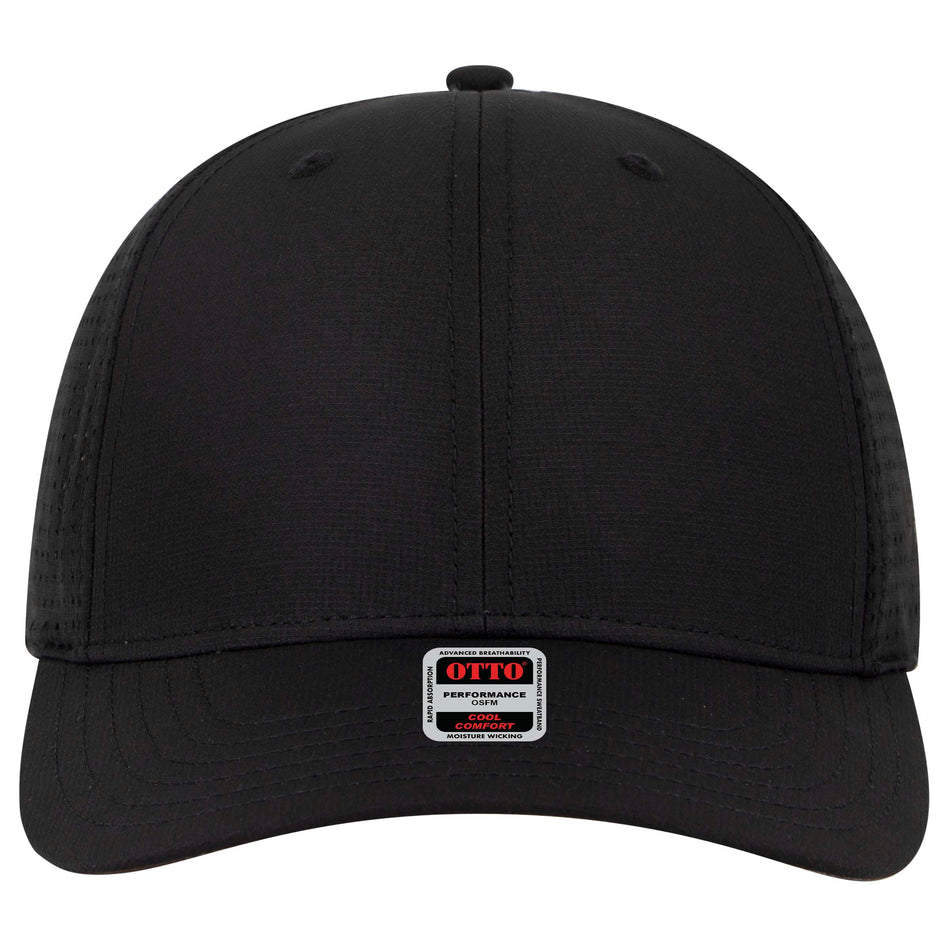 OTTO CAP 6 Panel Mid Profile Style Baseball Cap OTTO 27-2 Otto Cap 003 - Black OSFM - Adult