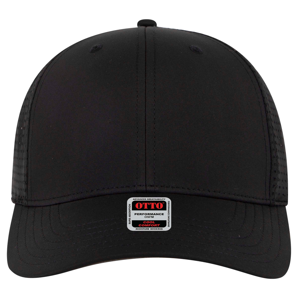 OTTO CAP 6 Panel Mid Profile Style Baseball Cap OTTO 27-2 Otto Cap 003B - Black OSFM - Adult