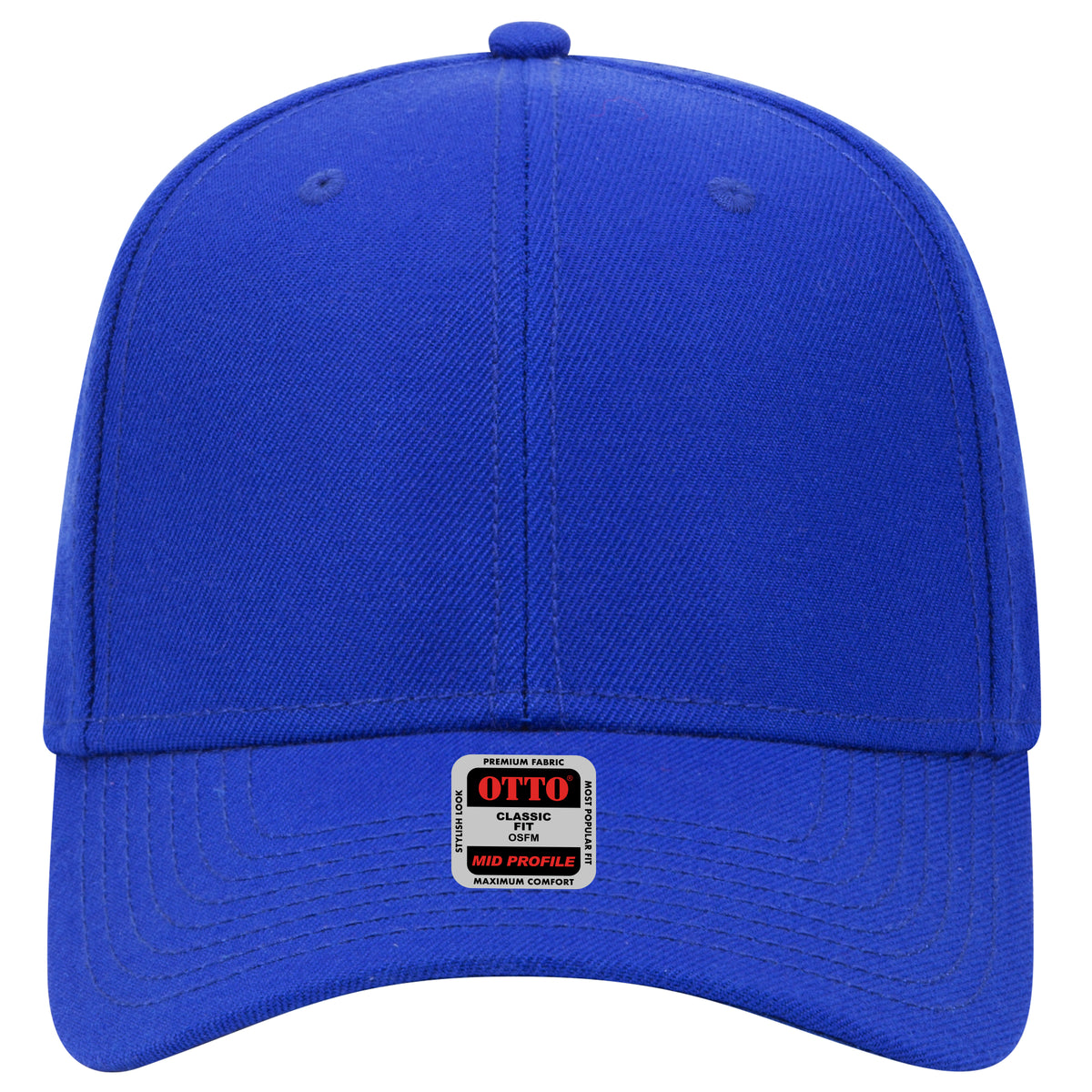 OTTO CAP 6 Panel Mid Profile Baseball Cap OTTO 27-210 Otto Cap 001 - Royal OSFM - Adult