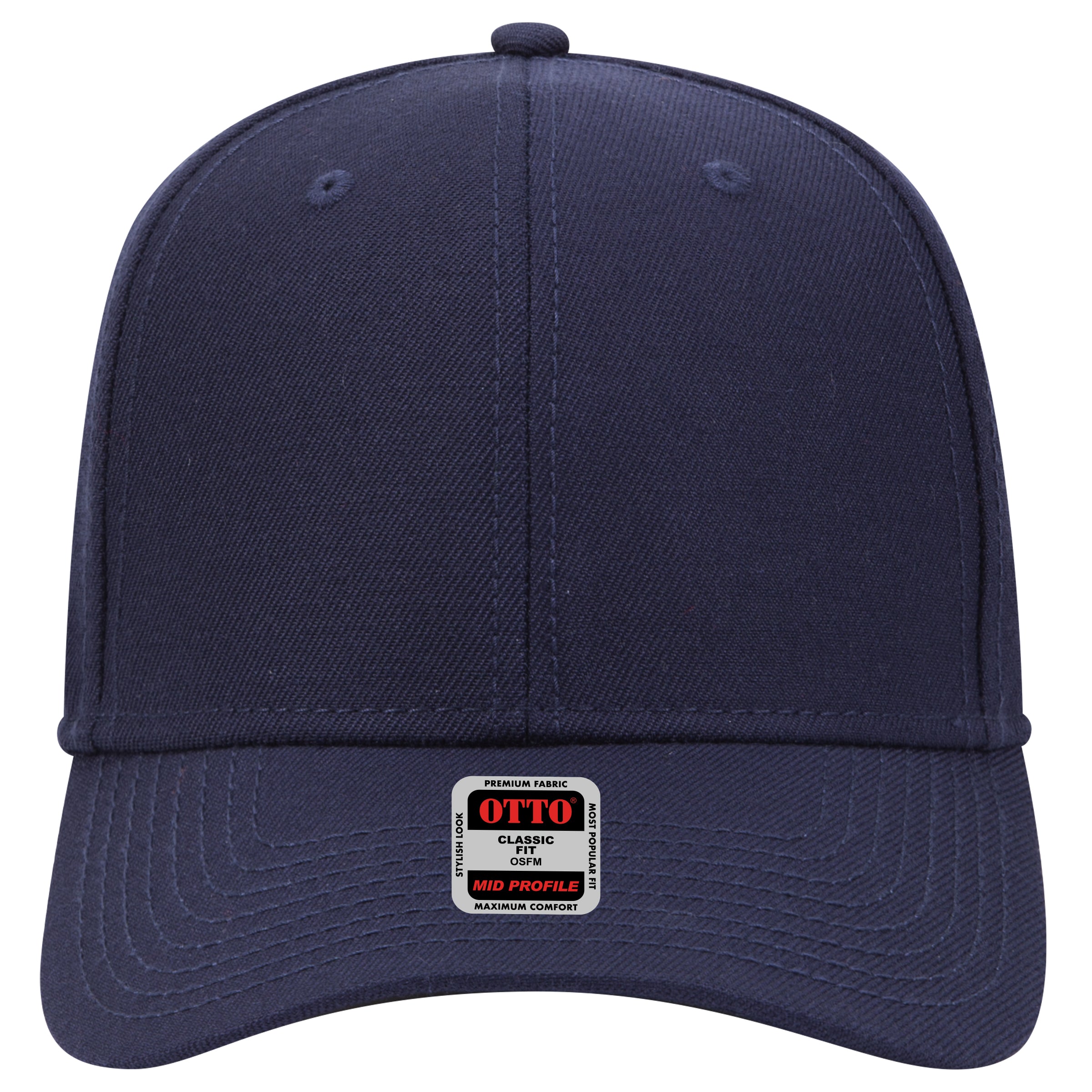 OTTO CAP 6 Panel Mid Profile Baseball Cap OTTO 27-210 Otto Cap 004 - Navy OSFM - Adult