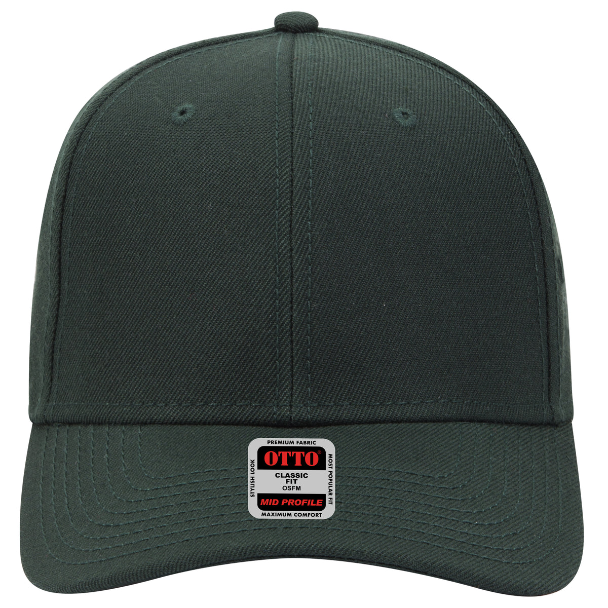 OTTO CAP 6 Panel Mid Profile Baseball Cap OTTO 27-210 Otto Cap 017 - Dk. Green OSFM - Adult