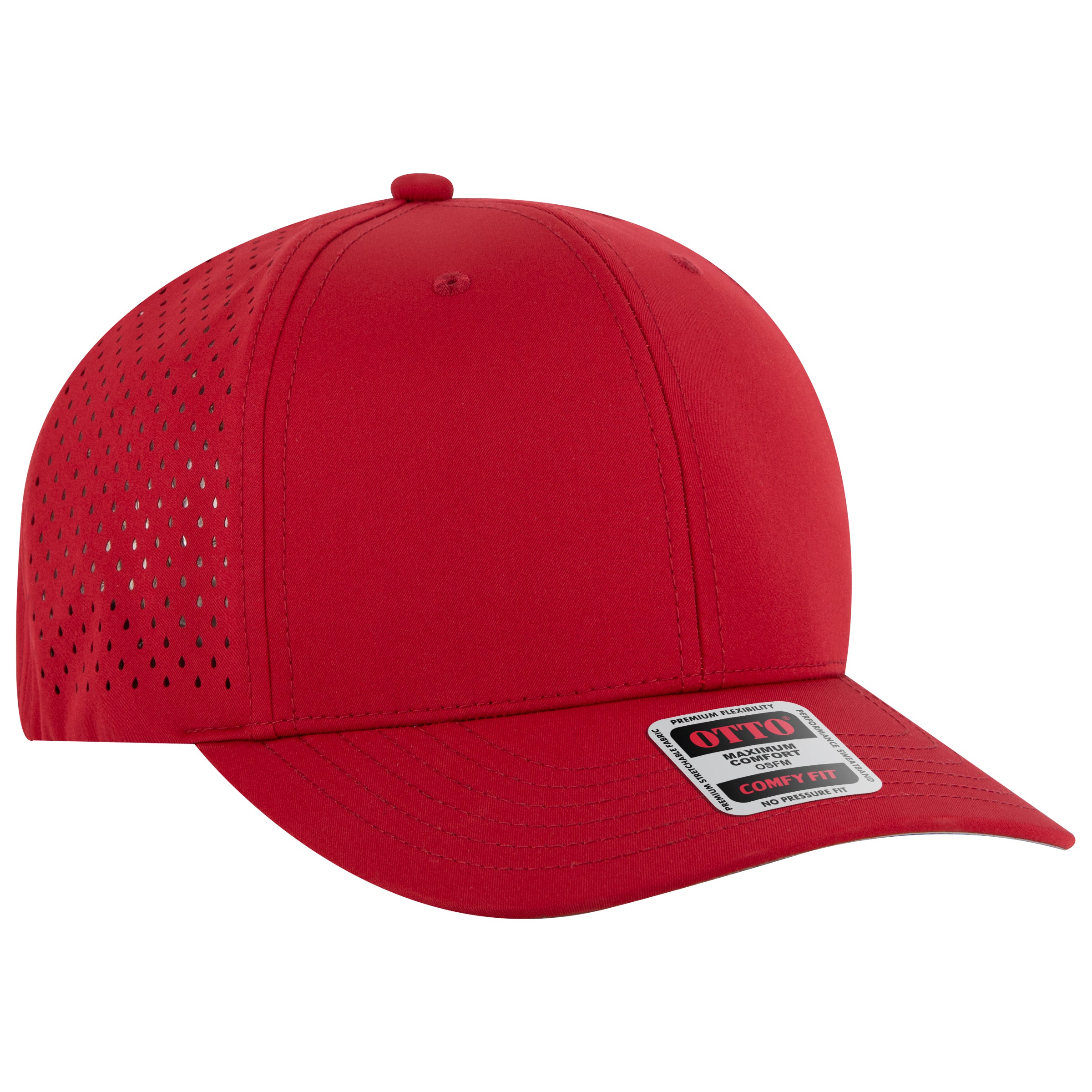 OTTO CAP "OTTO COMFY FIT" 6 Panel Mid Profile Baseball Cap OTTO 27-3 Otto Cap 002 - Red OSFM - Adult