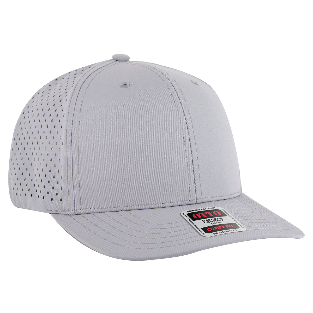 OTTO CAP "OTTO COMFY FIT" 6 Panel Mid Profile Baseball Cap OTTO 27-3 Otto Cap 014 - Gray OSFM - Adult