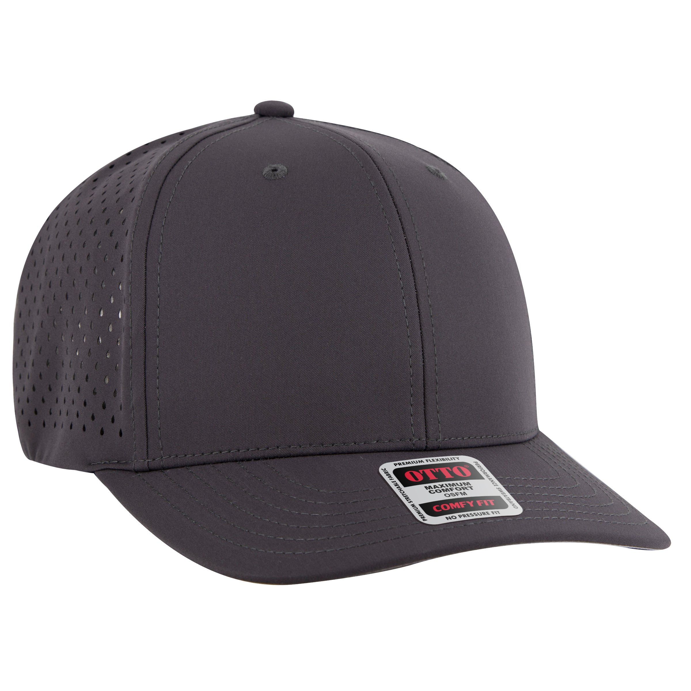 OTTO CAP "OTTO COMFY FIT" 6 Panel Mid Profile Baseball Cap OTTO 27-3 Otto Cap 025 - Char. Gray OSFM - Adult