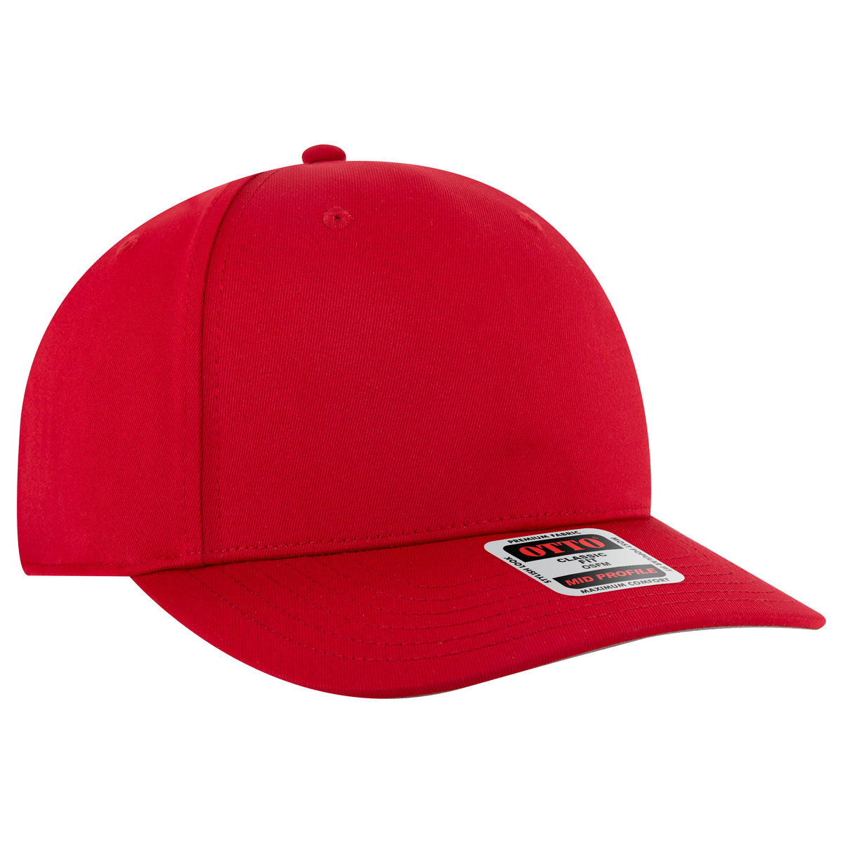 OTTO CAP Seamless 6 Panel Mid Profile Baseball Cap OTTO 270-1 Otto Cap 002 - Red OSFM - Adult