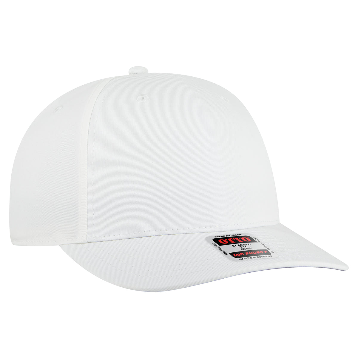 OTTO CAP Seamless 6 Panel Mid Profile Baseball Cap OTTO 270-1 Otto Cap 016 - White OSFM - Adult