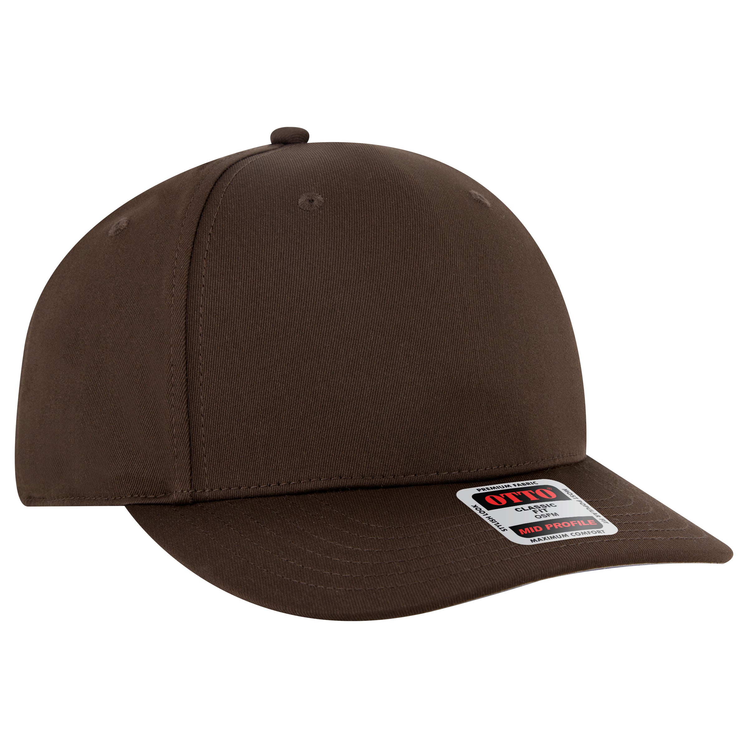 OTTO CAP Seamless 6 Panel Mid Profile Baseball Cap OTTO 270-1 Otto Cap 039 - Dk. Brown OSFM - Adult